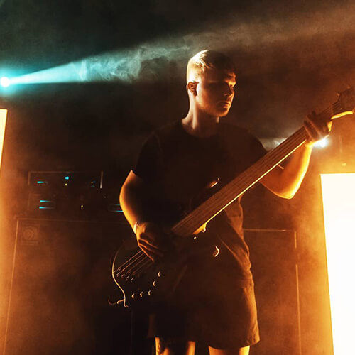 Elijah Horton, Bassist for EVER EDEN, performing live in concert